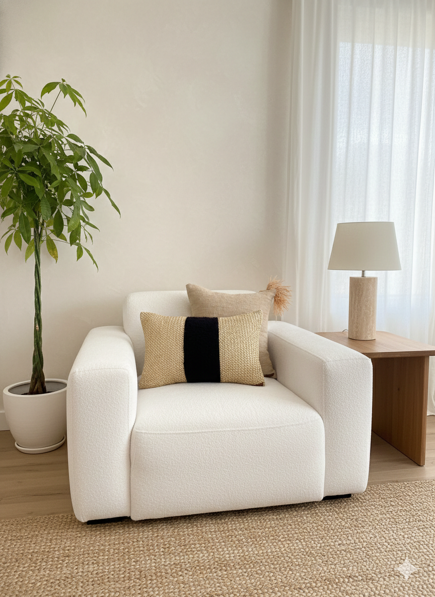 Grigri Maison & Argile - Coussin Rafia brodé - 1