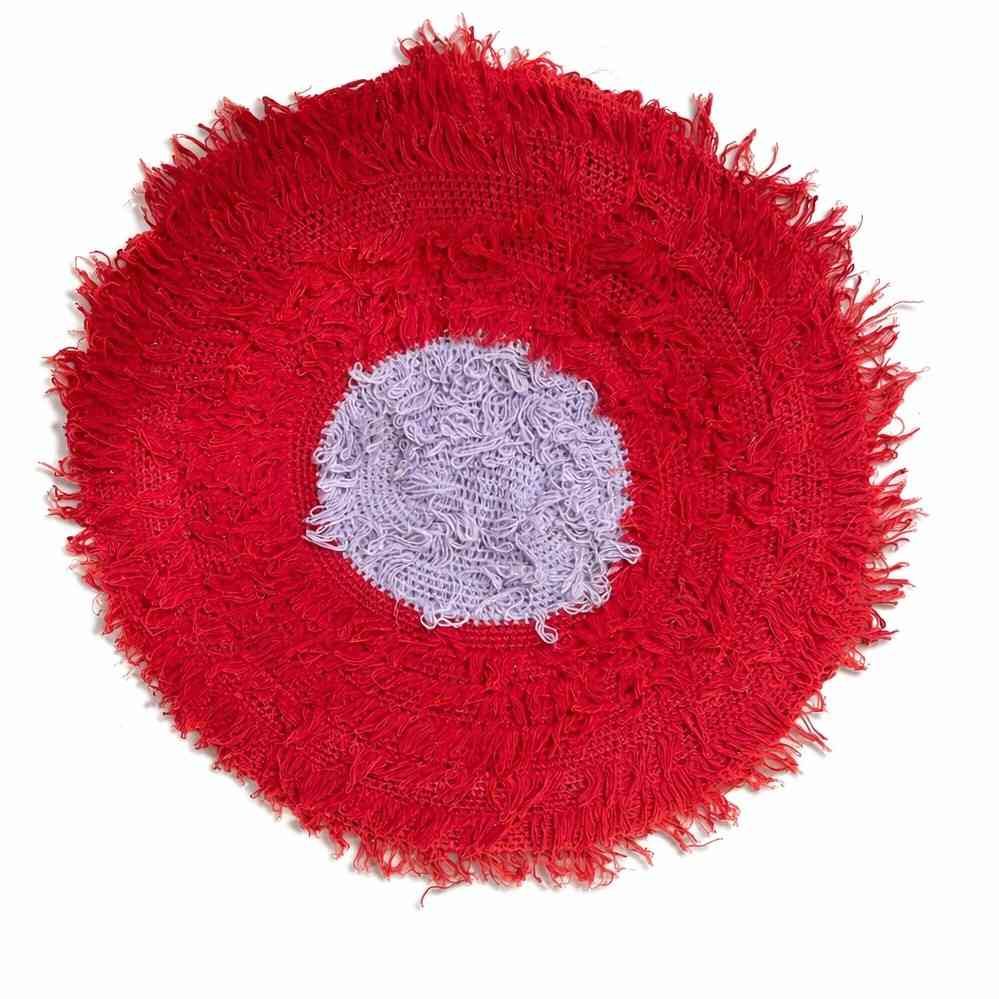 Grigri Halfa Creation - Tapis rouge en Halfa et laine pour un intérieur chic et chaleureux - 1