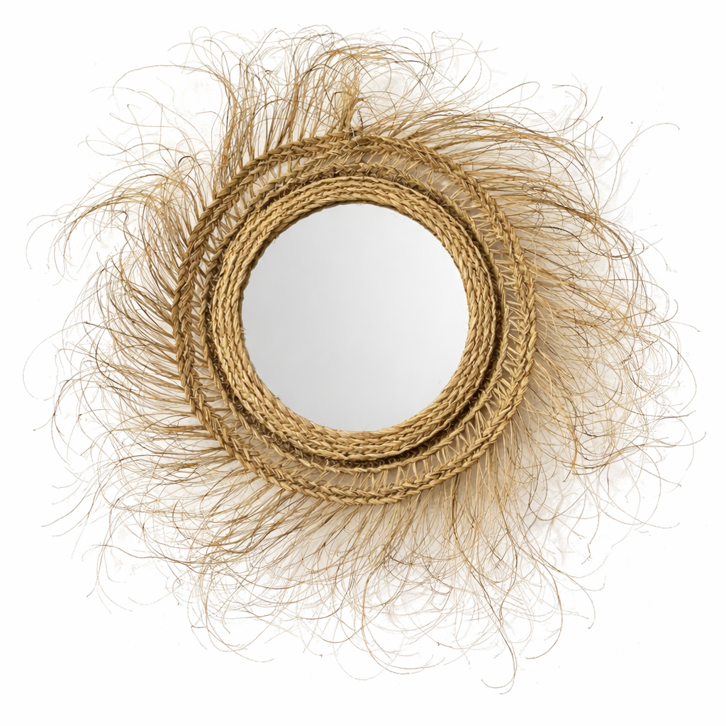 Grigri Halfa Creation - Miroir en Halfa fait à la main diamètre 50 cm - 1