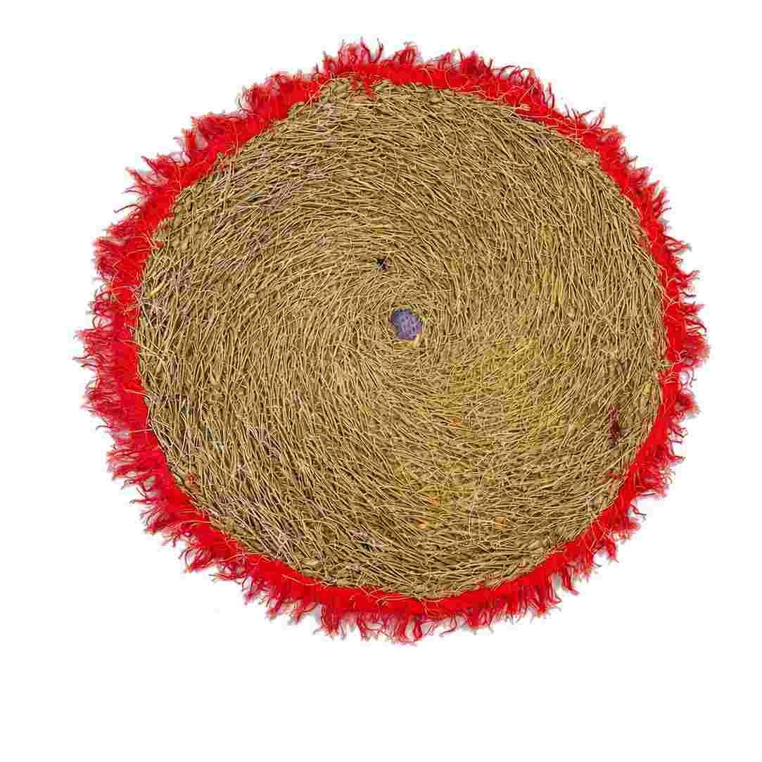 Grigri Halfa Creation - Tapis rouge en Halfa et laine pour un intérieur chic et chaleureux - 3
