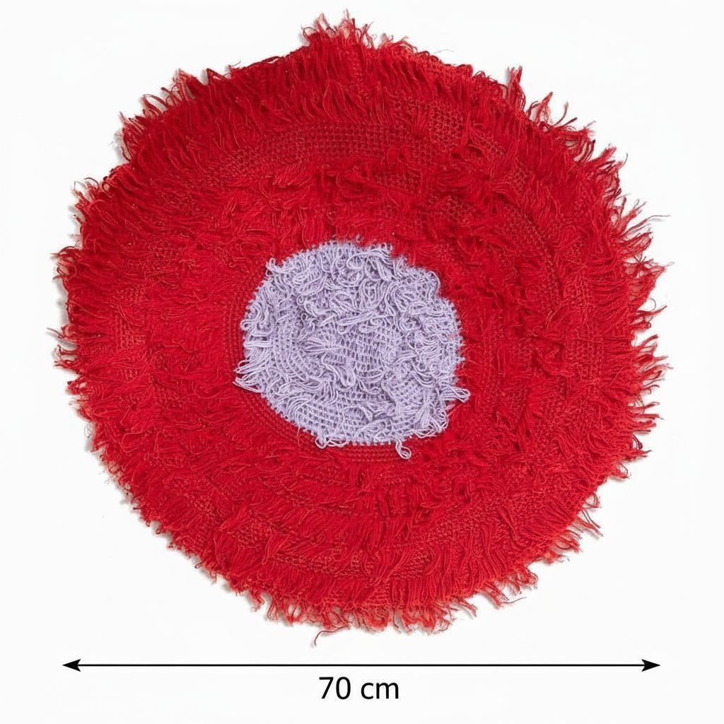 Grigri Halfa Creation - Tapis rouge en Halfa et laine pour un intérieur chic et chaleureux - 4
