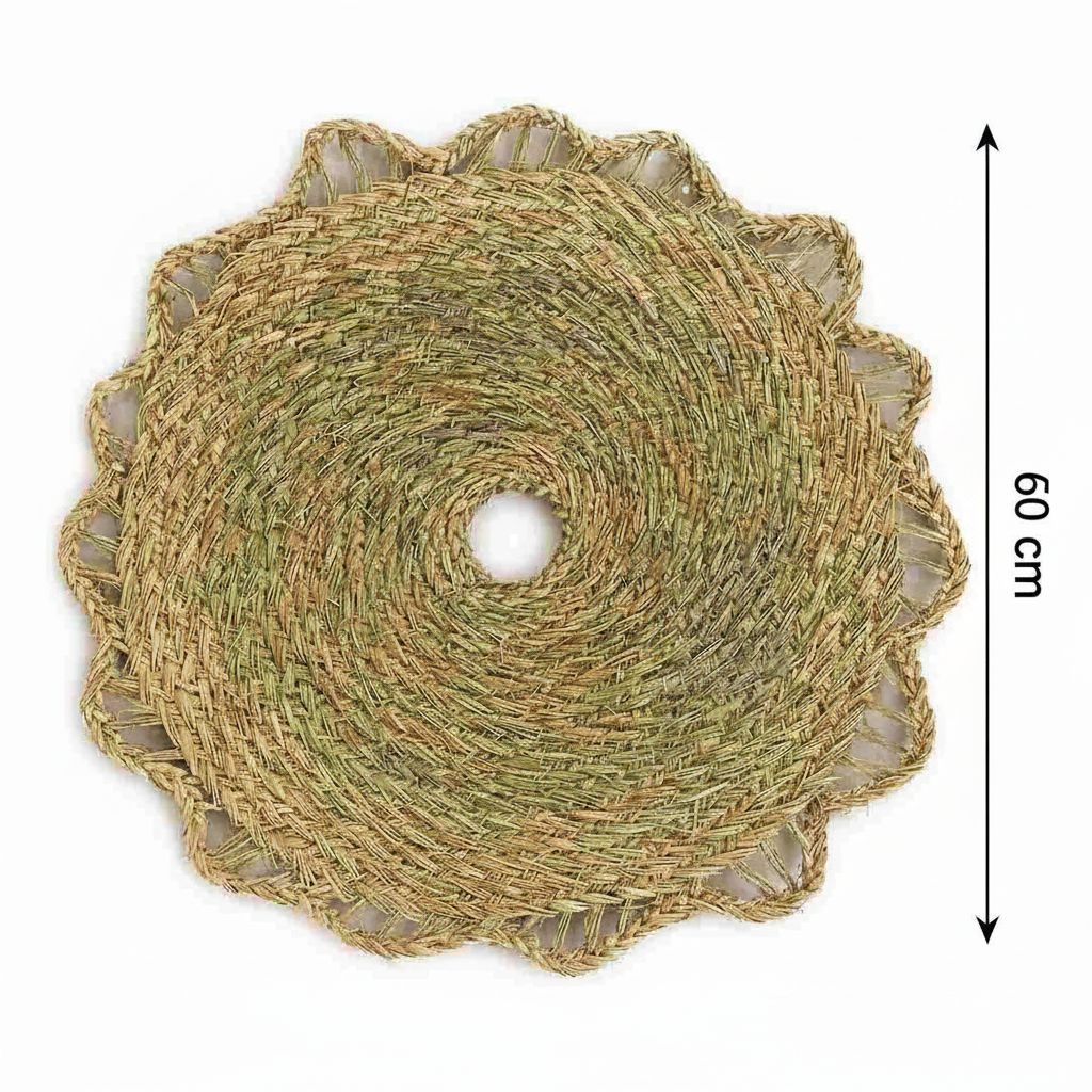 Grigri Halfa Creation - Tapis en Halfa diamètre 60 cm forme de soleil - 1